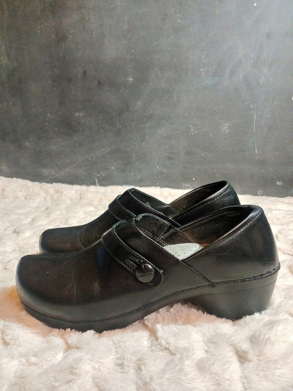 Dansko Shoes Womens 43 Solstice Casual Slip On Comfort Clogs Black Leather